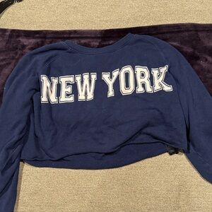 Forever 21 Navy Blue 'New York' Crop Top